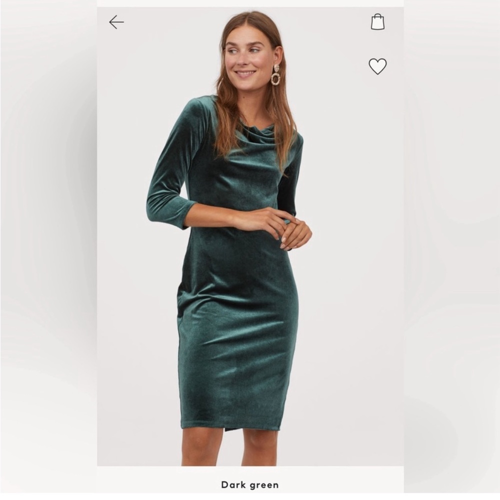 H&M Green Velvet Dress